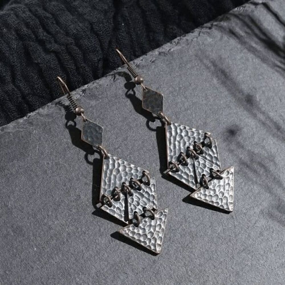 Boho Triangular Dangle Earrings - Picture 6 of 8